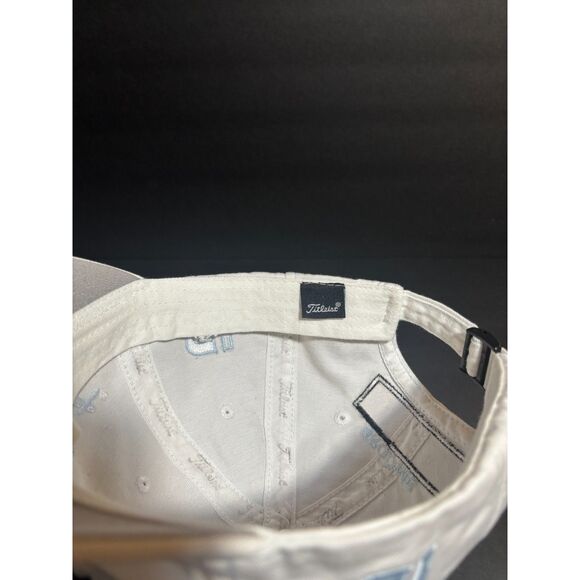 Titleist Golf Hat Cap Adjustable White Light Blue Embroidery FJ FootJoy Logo - Picture 4 of 6